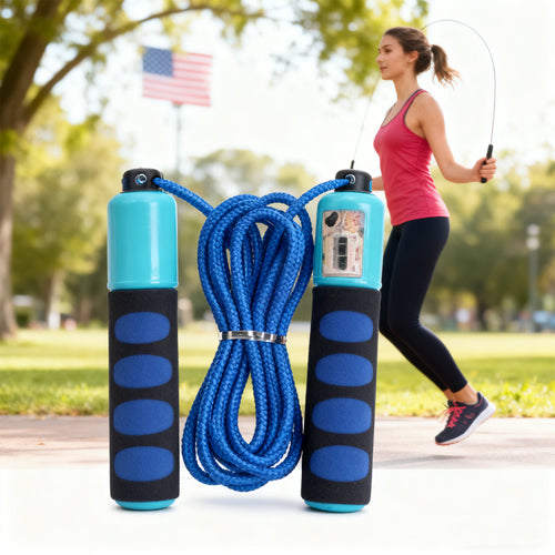 Digital counting jump rope with LCD